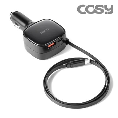 코시 제드 84W C타입 자동감김 초고속 차량용 충전기 (PD+QC3.0 2포트) CGR2271AT