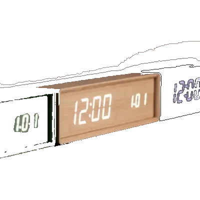 플라이토 오블롱 우드 인테리어 LED 탁상시계 38cm